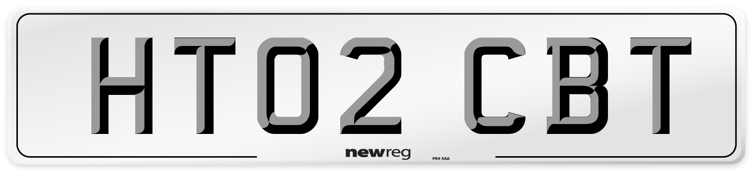 HT02 CBT Number Plate from New Reg